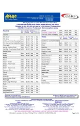 Oaks Price Sheet